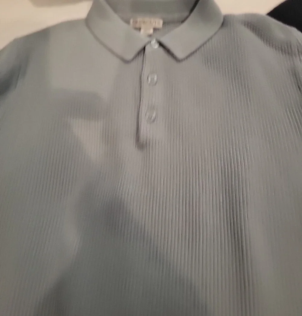 NWOT Boys Crewcuts Pale Blue Textured Polo Knit 8/9